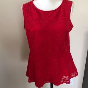 Ladies Beautiful Red Sleeveless Top Apt 9 Size L